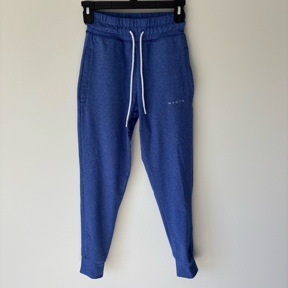 NVGTN Blue Joggers Drawstring Waist Athleisure Workout Gym Sporty Active Wear